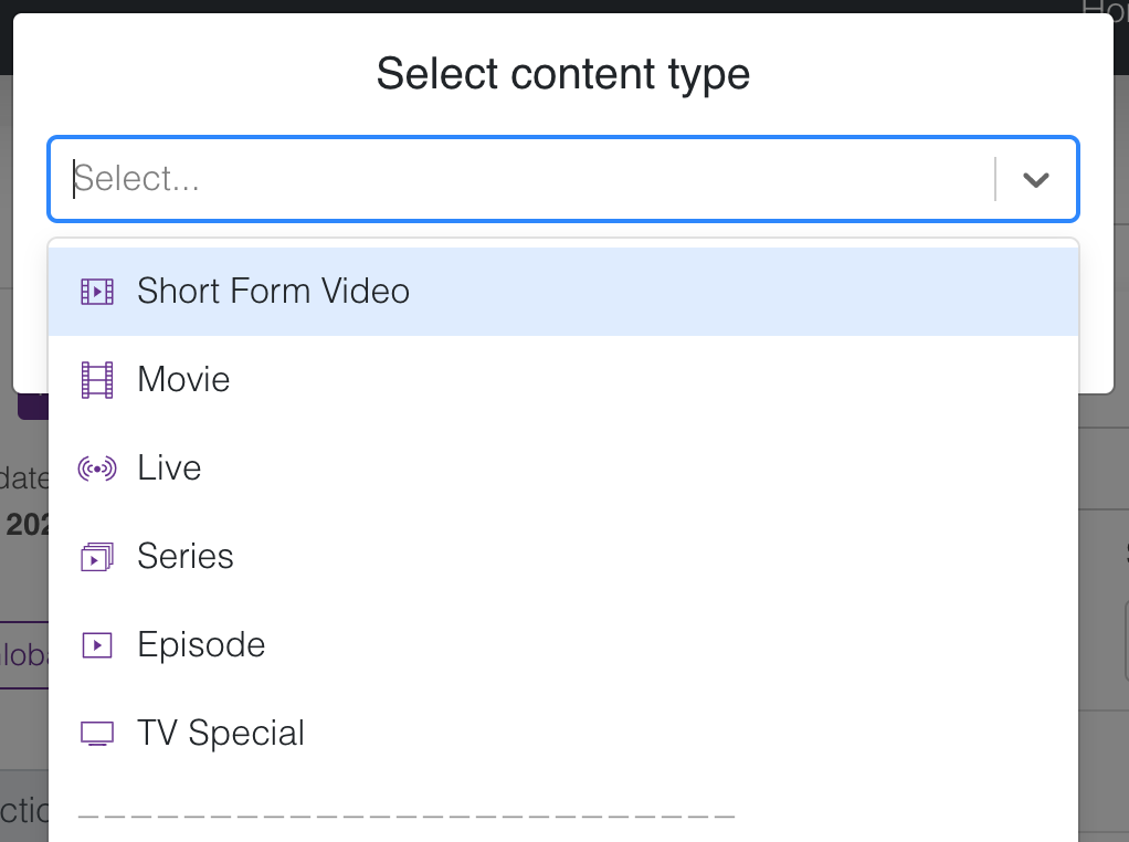 video content types