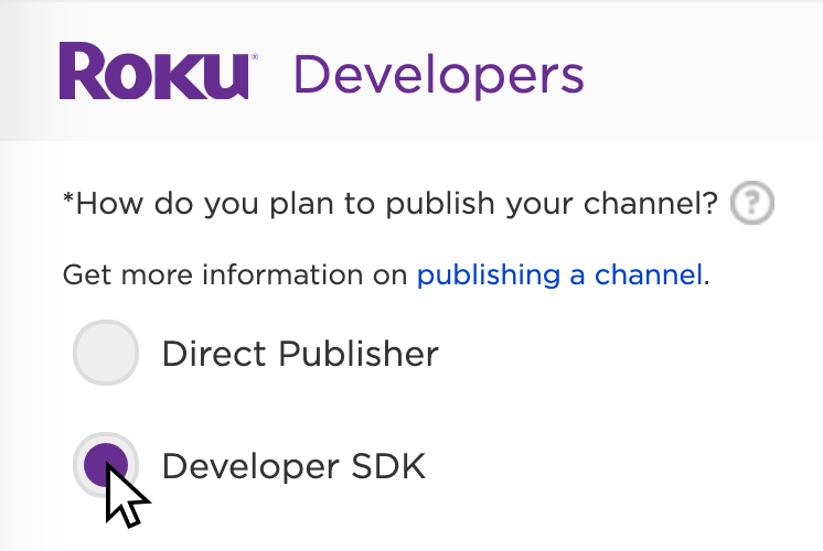 Roku developer account Roku developer SDK