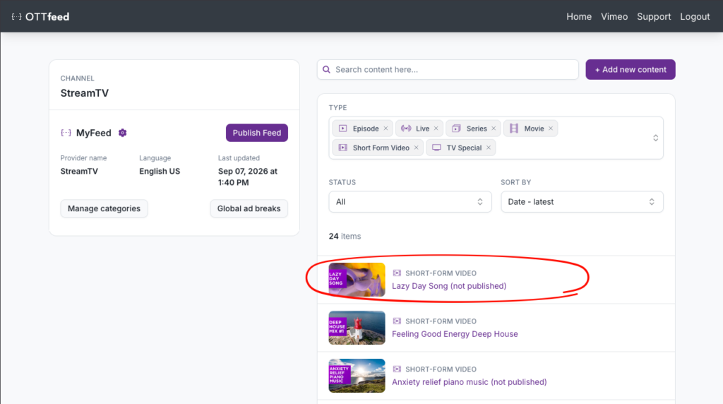 home page